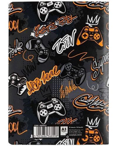 Тетрадка Cool Pack Gamer - A5, 32 листа, малки квадратчета - 2