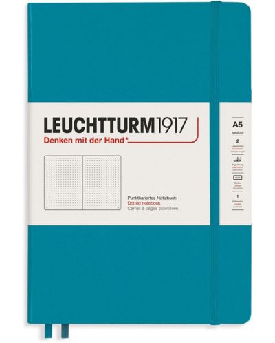 Тефтер Leuchtturm1917 - Medium A5, страници на точки, Ocean - 1