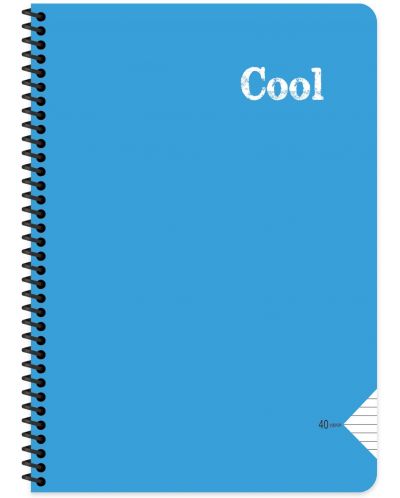 Тетрадка със спирала Keskin Color Cool - А4, 72 листа, широки редове, асортимент - 1