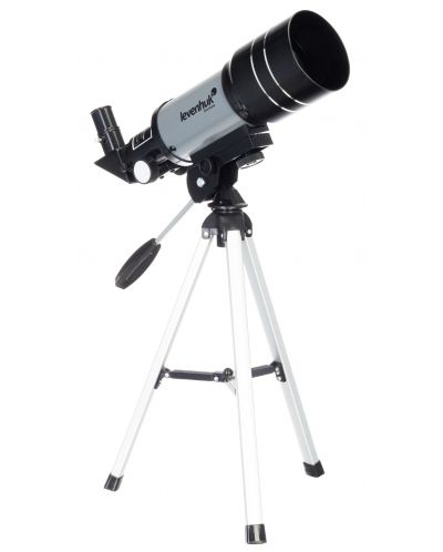 Телескоп Levenhuk - Blitz 70s Base, черен/сив - 1