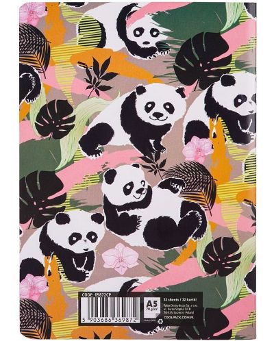 Тетрадка Cool Pack Panda Gang - A5, 32 листа, малки квадратчета - 2