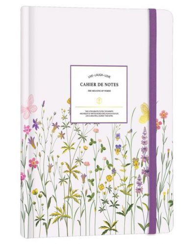Тефтер Victoria's Journals Florals - Светлолилав, твърда корица, на точки, 80 листа, А6 - 1