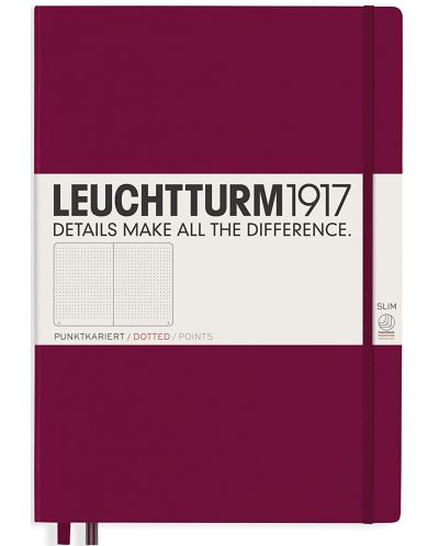 Тефтер Leuchtturm1917 Master Slim А4+ - лилав, страници на точки - 1