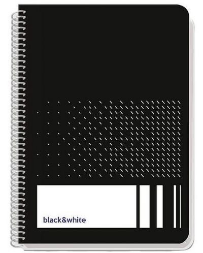 Тетрадка със спирала Black&White Exclusive Dots - А4, 80 листа, широки редове, асортимент - 4