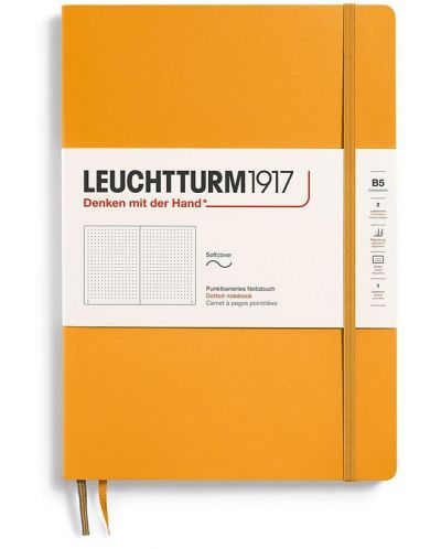 Тефтер Leuchtturm1917 Composition - B5, оранжев, страници на точки, меки корици - 1