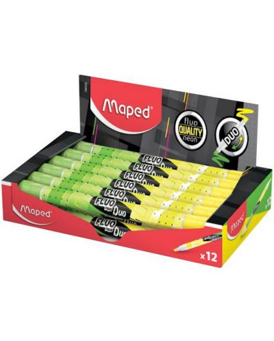 Текст маркер Maped Fluo Peps - Duo, жълт/зелен - 2