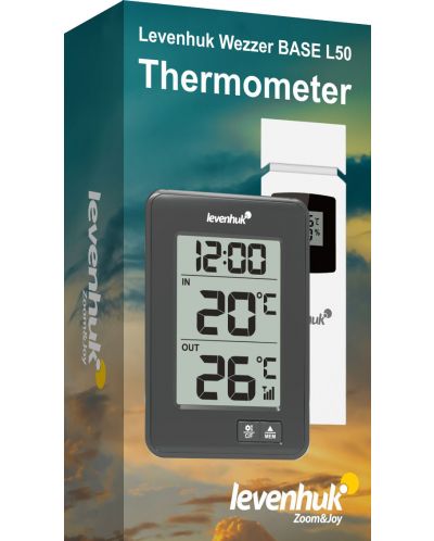Термометър Levenhuk - Wezzer BASE L50, сив - 2