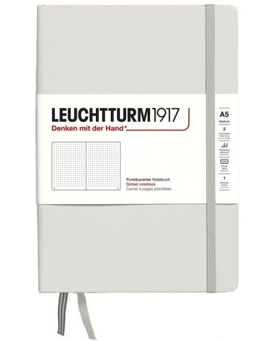 Тефтер Leuchtturm1917 Natural Colors - A5, сив, страници на точки, твърди корици - 1
