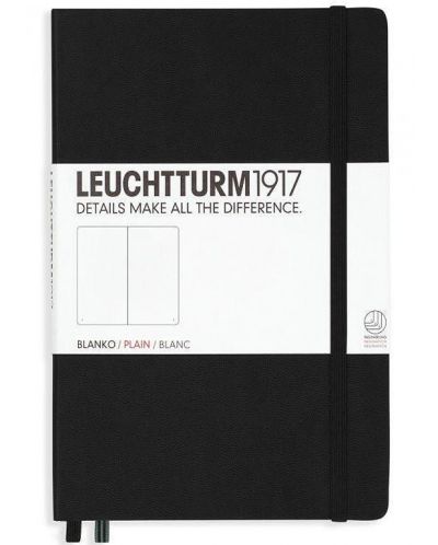 Тефтер Leuchtturm1917 Notebook Medium А5 - Черен,  бели страници - 1