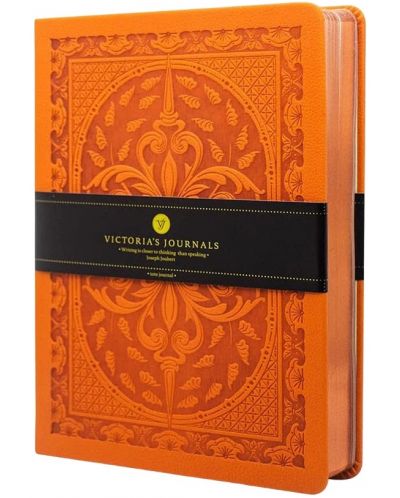 Тефтер Victoria's Journals Old Book - А5,  оранжев - 1