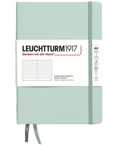 Тефтер Leuchtturm1917 Natural Colors - A5, светлозелен, страници на точки, твърди корици - 1