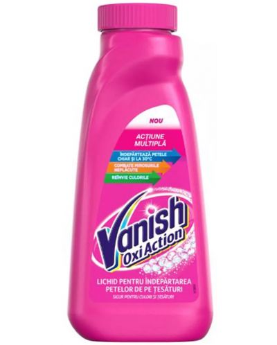 Течен препарат за петна на цветни дрехи Vanish - Oxi Action, 450 ml - 1