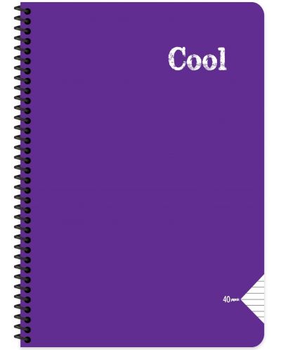 Тетрадка със спирала Keskin Color Cool - А4, 72 листа, широки редове, асортимент - 6