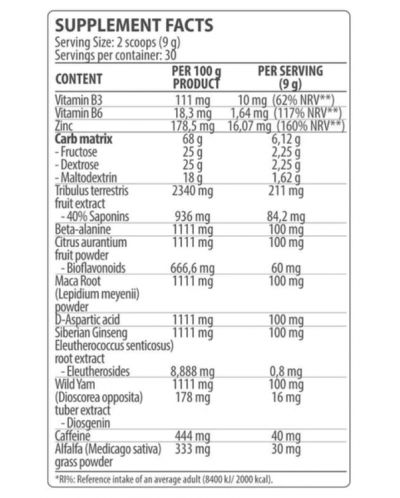 TestoBoost, грозде, 270 g, Dorian Yates Nutrition - 2