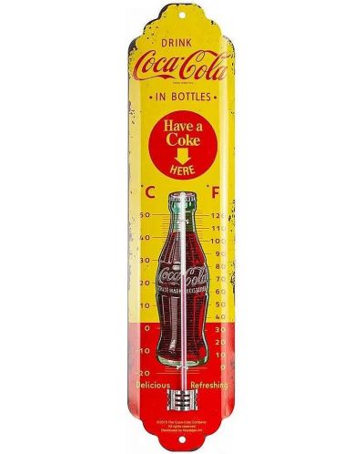 Метален ретро термометър Nostalgic Art Coca-Cola - Жълт - 1