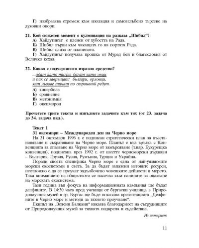 Тестови задачи за държавен зрелостен изпит по български език и литература - 6