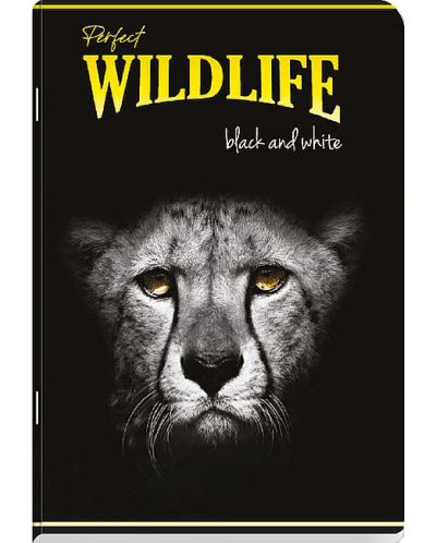 Тетрадка Black&White - Wildlife, А4, 60 листа, широки редове, асортимент - 2