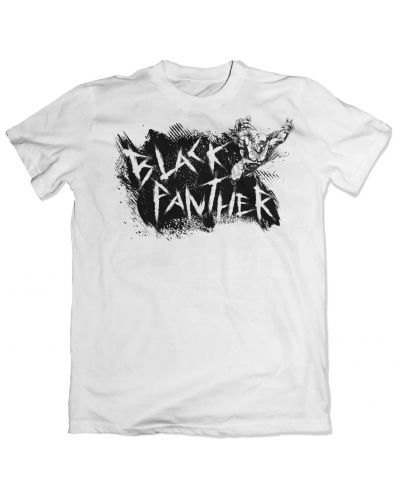 Тениска Avengers - Black Panther Scratch, бяла - 1