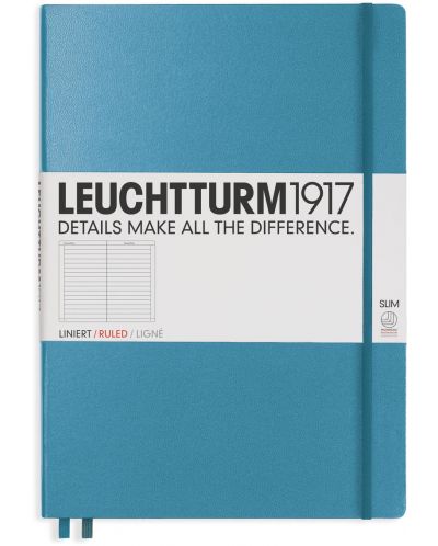 Тефтер Leuchtturm1917 Master Slim - А4+, линиран, Nordic Blue - 1