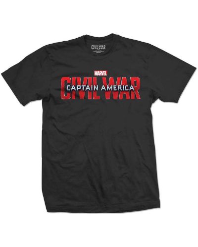 Тениска Rock Off Marvel Comics - Captain America Civil War Movie Logo - 1