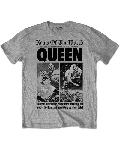 Тениска Rock Off Queen - News of the World 40th Front Page - 1