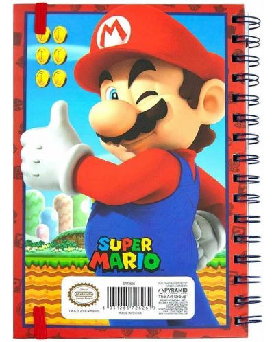 Тефтер Pyramid Games: Super Mario Bros. - Super Mario 3D, със спирала, формат А5 - 4
