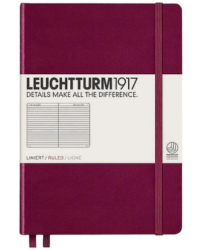 Тефтер Leuchtturm1917 Medium - A5, бордо, страници на редове - 1