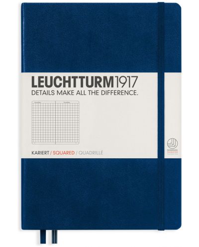 Тефтер Leuchtturm1917 - A5, страници на квадратчета, Navy - 1