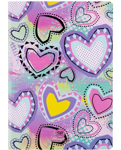 Тетрадка Cool Pack Pastel Hearts - A5, 32 листа, тесни цветни редове - 1