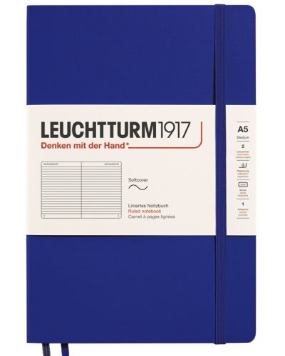Тефтер Leuchtturm1917 New Colours - А5, линиран, Ink, меки корици - 1
