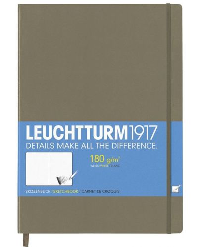 Тефтер Leuchtturm1917 Sketchbook Master - А4+, бели страници, Tuape - 1