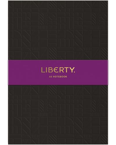 Тефтер Liberty Tudor - A5, черен, релефен - 1