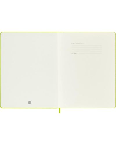 Тефтер с твърди корици Moleskine Classic Ruled XL - Lemon Green, редове - 4