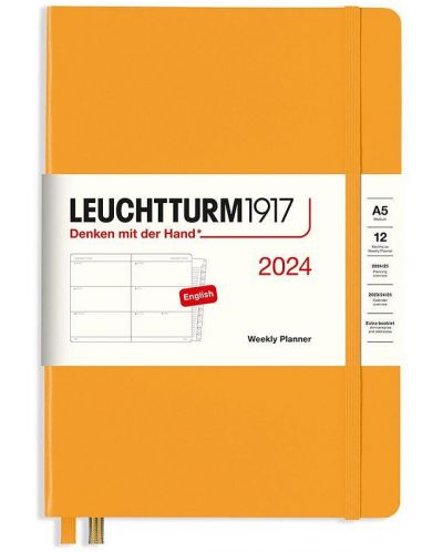 Тефтер Leuchtturm1917 Weekly Planner - A5, оранжев, 2024 - 1