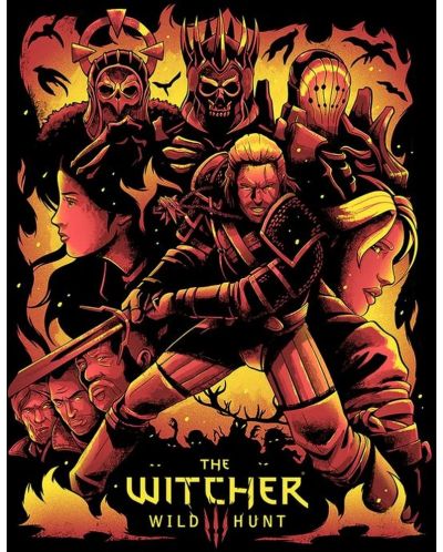 Тениска JINX Games: The Witcher - Heroes and Monsters - 2
