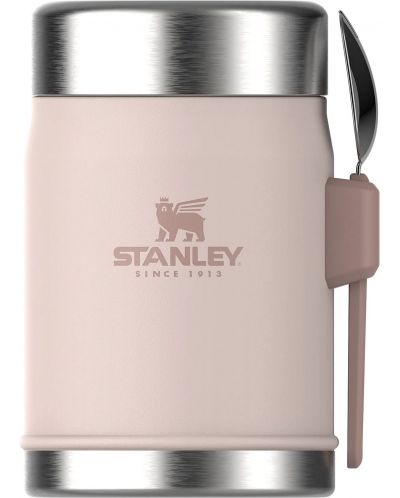 Термобуркан за храна с лъжичка Stanley The Legendary - Rose Quartz, 400 ml - 1
