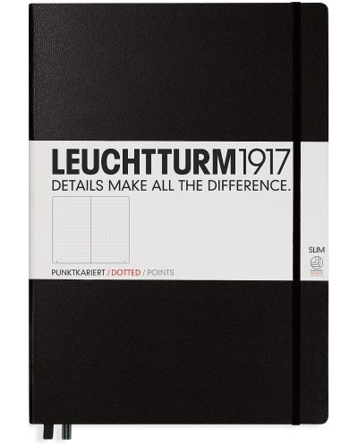 Тефтер Leuchtturm1917 Master Slim -  А4+, черен, страници на точки - 1