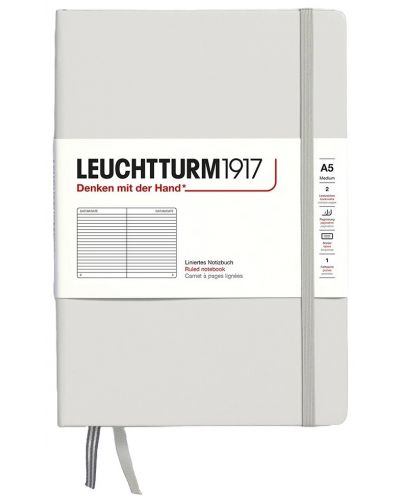Тефтер Leuchtturm1917 Natural Colors - A5, сив, линиран, твърди корици - 1