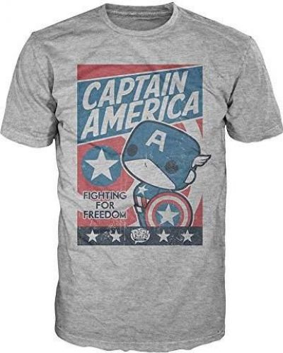 Тениска Pop! Marvel Captain America Limited Edition, сива, L