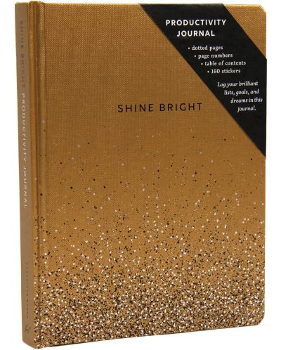 Тефтер Chronicle Books Shine Bright - Златист, 96 листа - 2