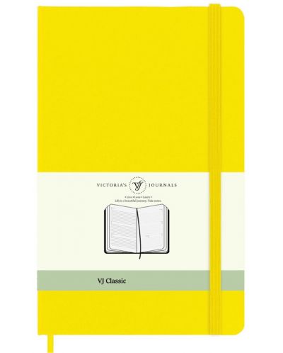 Тефтер Victoria's Journals Classic - Жълт, твърда корица, 200 листа, А5 - 1