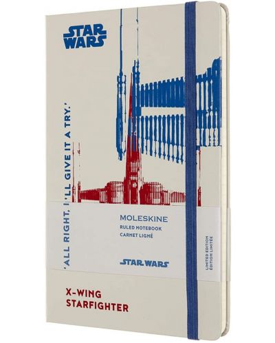 Тефтер с твърди корици Moleskine Limited Editions Star Wars - X-Wing, линирани страници - 1