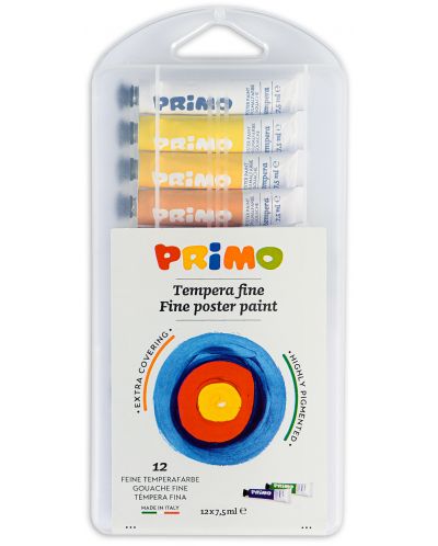 Темперни бои Primo - 12 цвята х 7.5 ml - 1