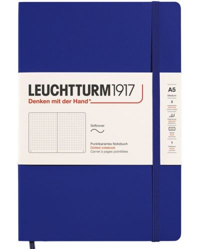 Тефтер Leuchtturm1917 New Colours - А5, на точки, Ink, меки корици - 1