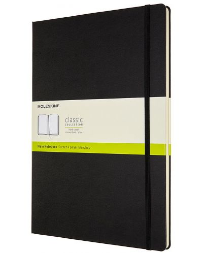 Тефтер с твърди корици Moleskine Classic Plain формат А4 - Черен, бели листове - 1