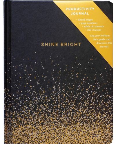 Тефтер Chronicle Books Shine Bright - Черен, 96 листа - 1
