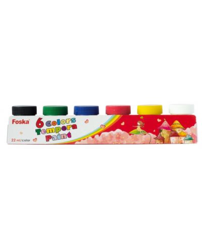 Темперни бои Foska - 6 цвята, 22 ml - 1