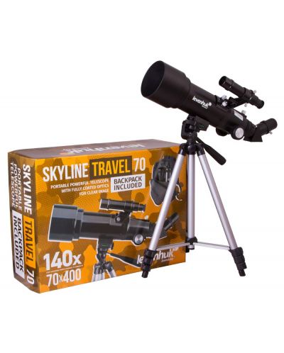 Телескоп Levenhuk - Skyline Travel 70, черен - 2