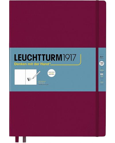 Тефтер Leuchtturm1917 Master - A4+, бордо, бели страници - 1