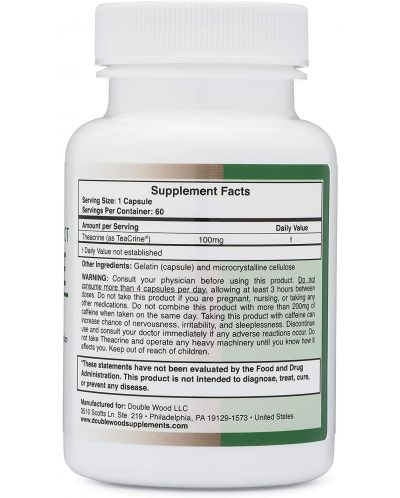 TheaCrine, 100 mg, 60 капсули, Double Wood - 2